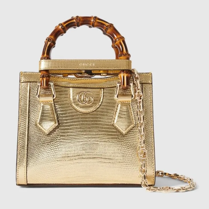 Gucci Diana lizard small tote bag