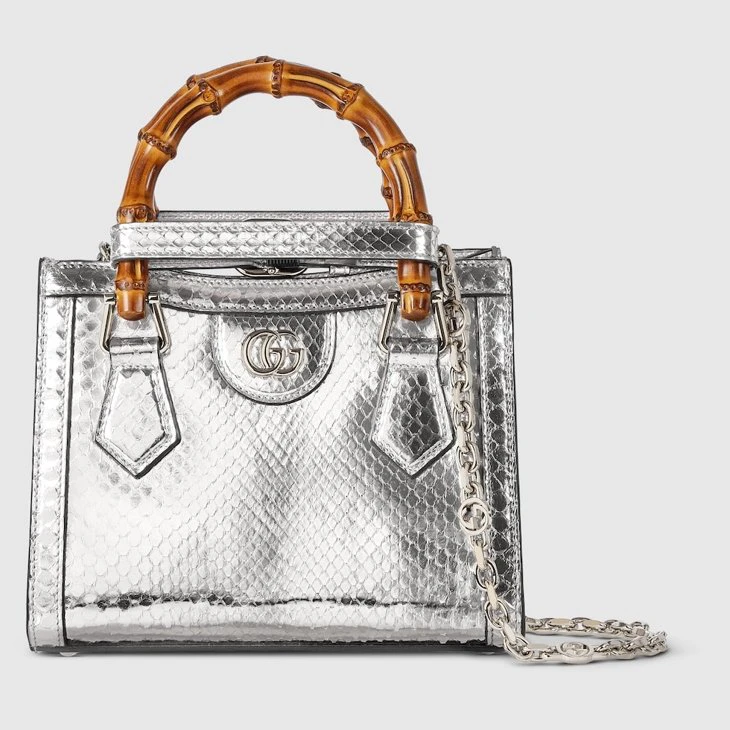 Gucci Diana python small tote bag