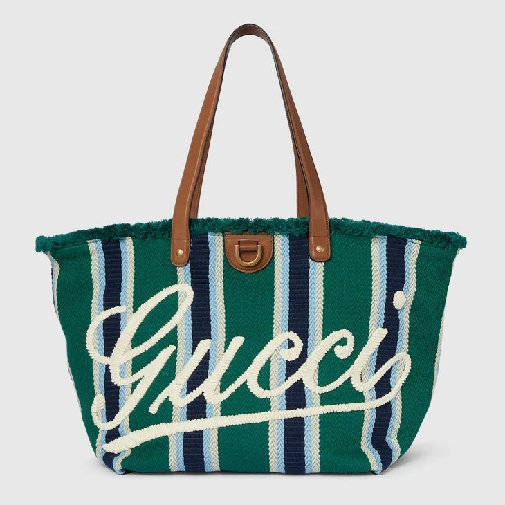 Embroidered medium canvas tote bag