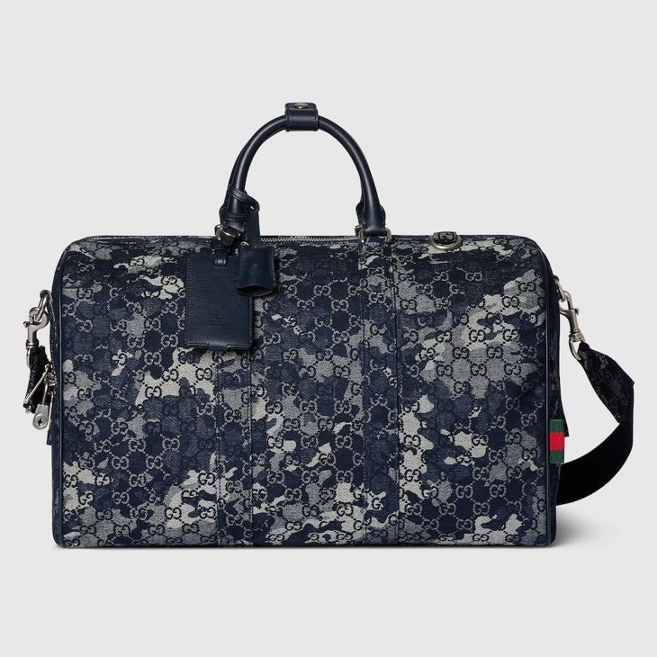 GG denim duffle bag