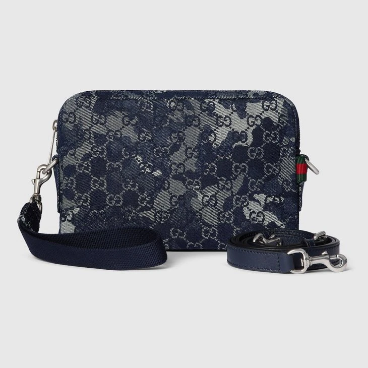GG denim small crossbody bag