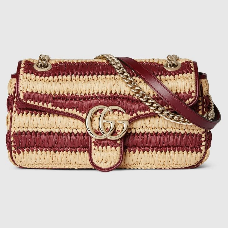 GG Marmont woven medium shoulder bag