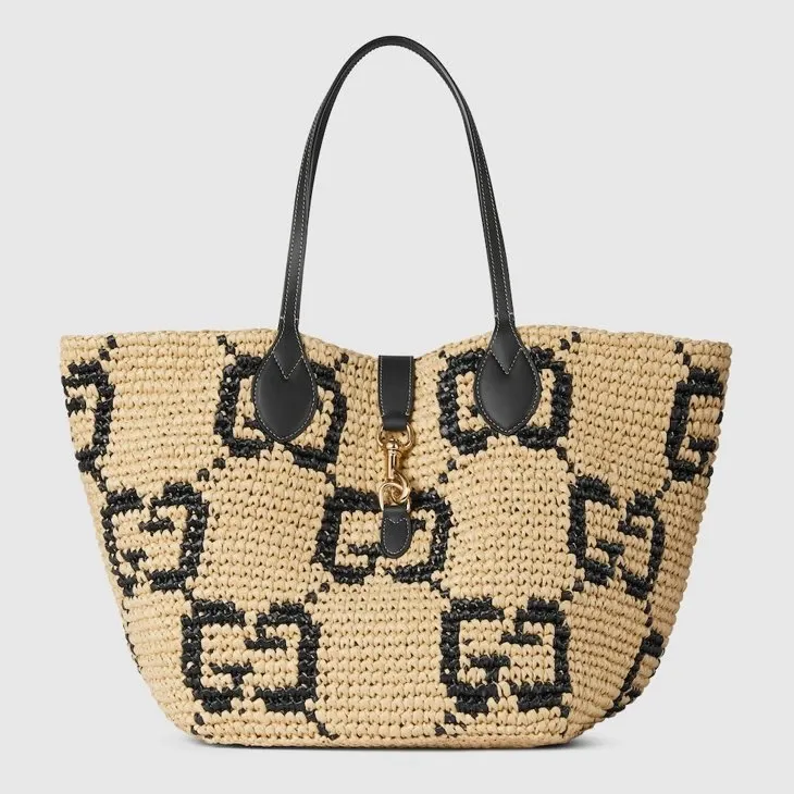 Woven medium tote bag