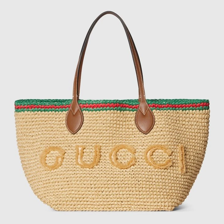 Woven medium tote bag